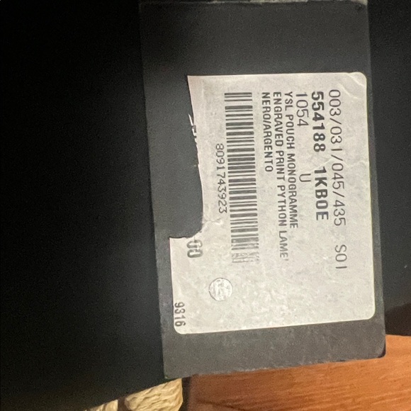 Lightly used YSL Monogram Silver Croc Quilted Pouch Bag/Wallet - Picture 13 of 14